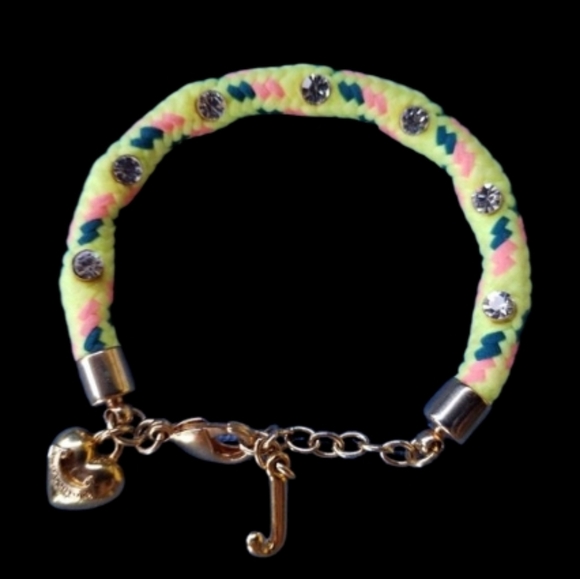 ✨Juicy Couture Clear Stone Fabric Charm Bracelet - NWOT✨ - Picture 1 of 3